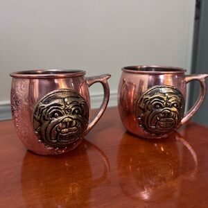 Godinger Bulldog copper mugs, set of 2